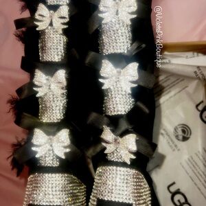 Custom bling crystal Bailey bow tall Ugg boots with Swarovski Women’s boots